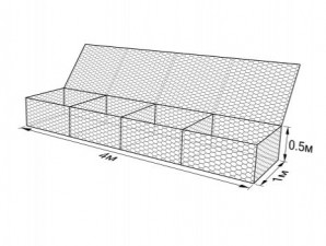 Габион ГСИ-К-4,0х1,0х0,5-С100-2,7-Ц